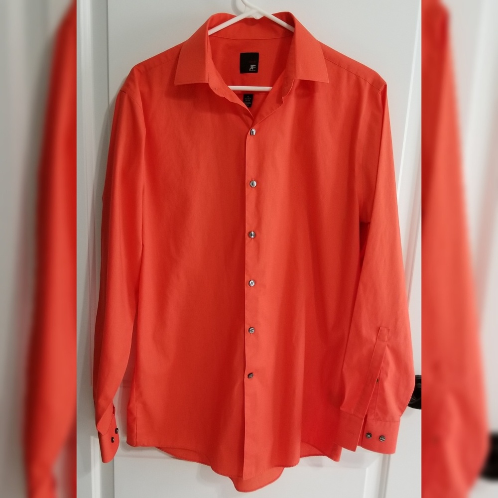 Men's Long Sleeve Orange Dress Shirt